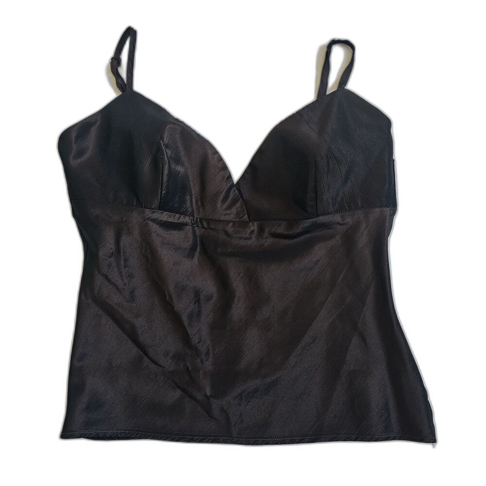 Sandro Ferrone Camisole Top Size 44 Brown Iridescent Side Zip Made Italy